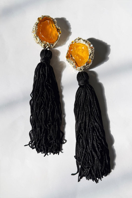 Citrine dream tassel earrings