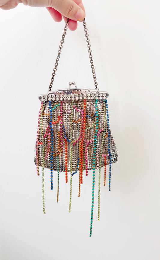 Colossal silver mesh purse