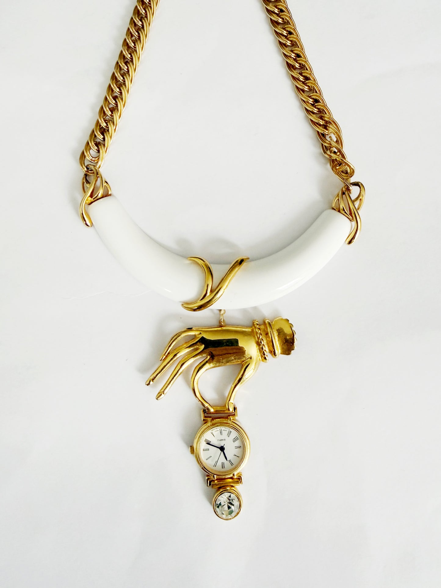 Watch hand choker necklace