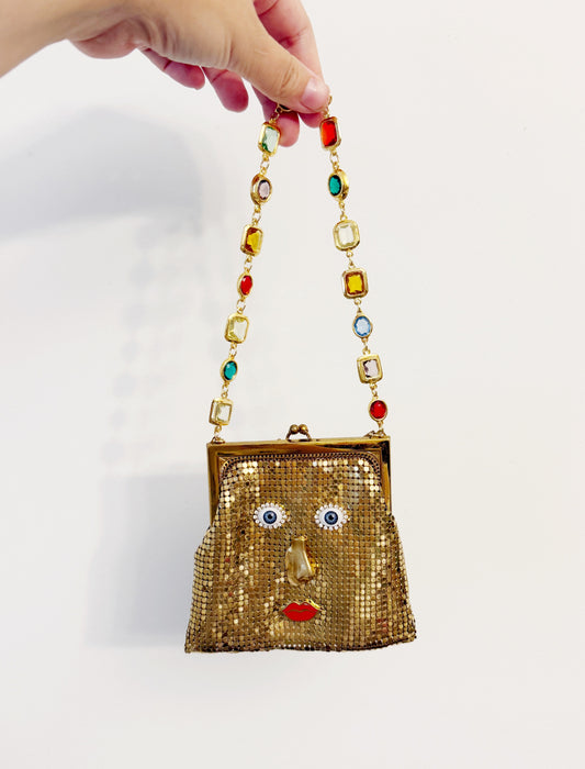 Ode to the master mini mesh purse necklace-made to order