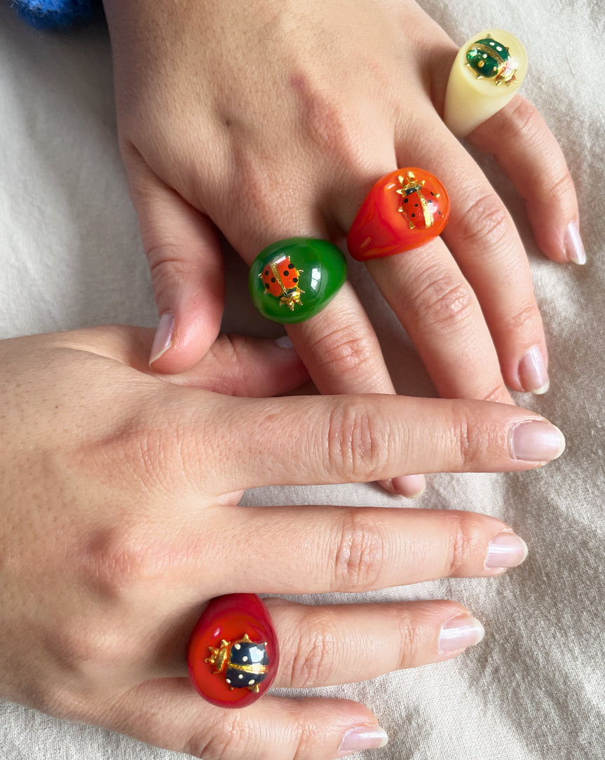 Vintage ladybug rings