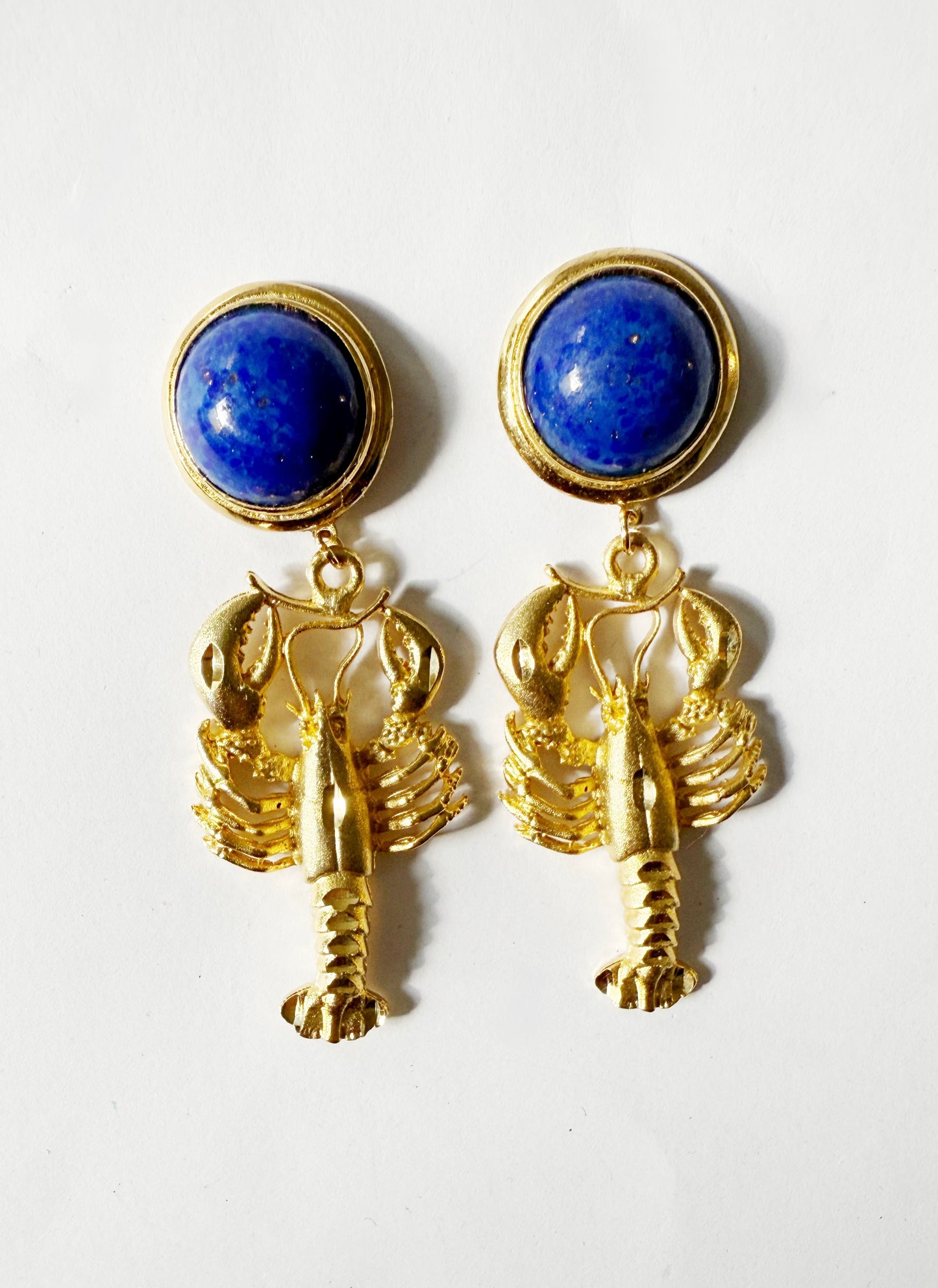 Blue Lobster statement earrings