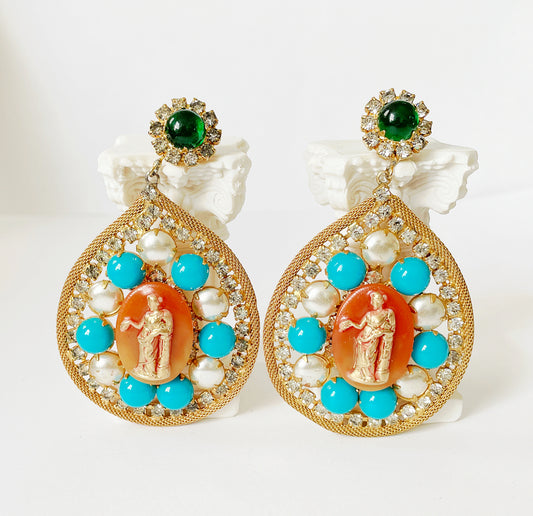 Colossal cameo earrings