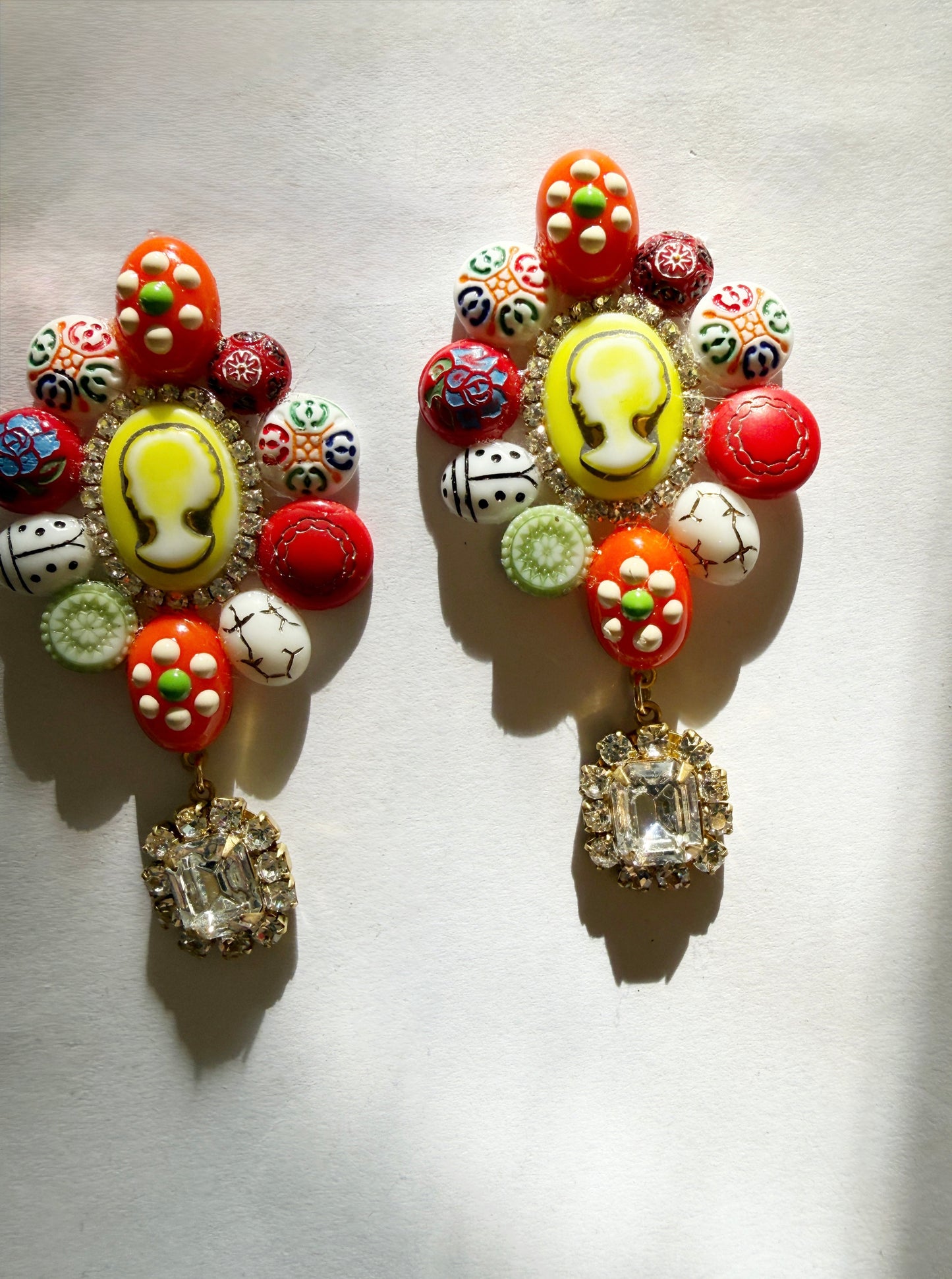 Cameo quilt earrings