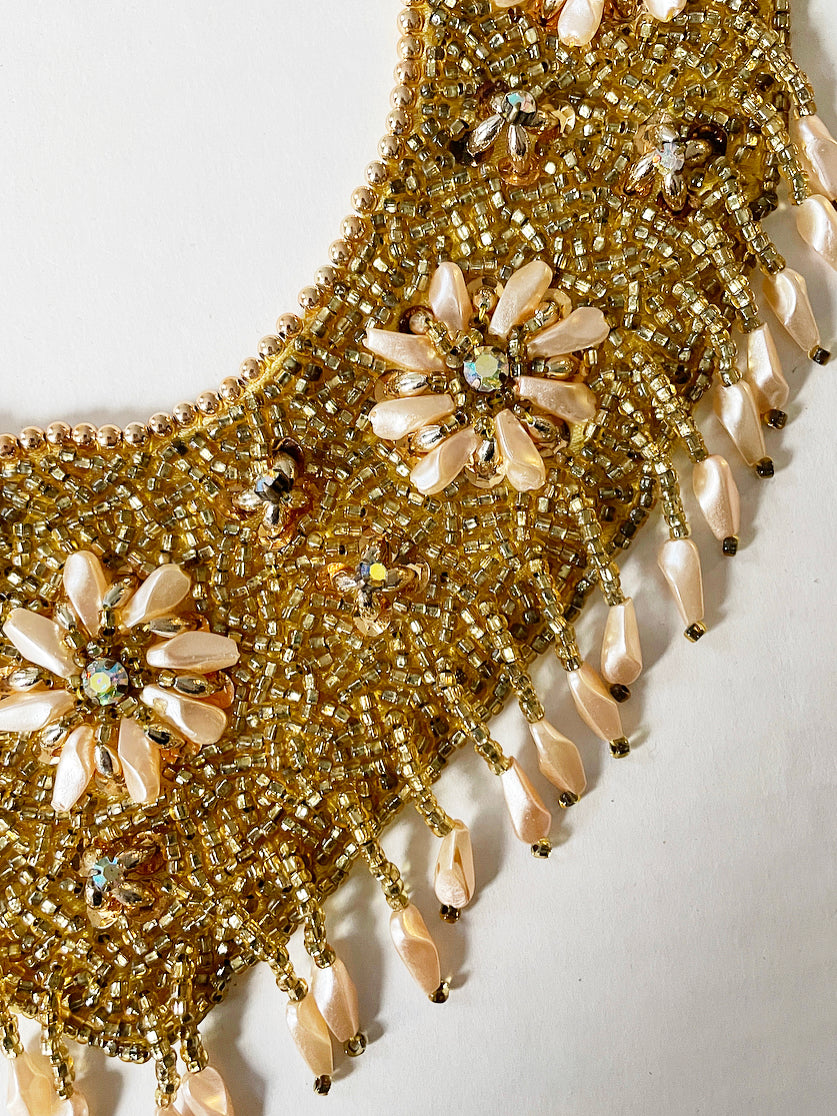 Vintage 1950’s beaded sequin collar necklace