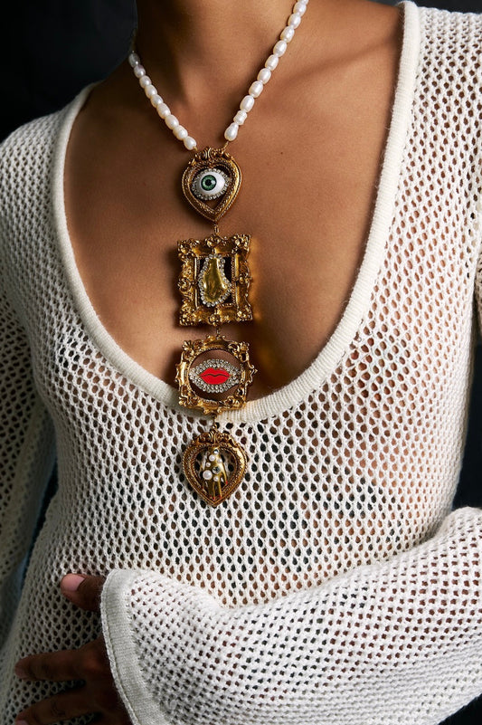Gallery wall surrealist dreamer tie necklace
