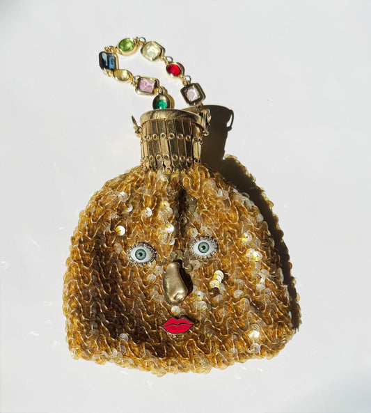 Ode to the masters sequin bracelet purse