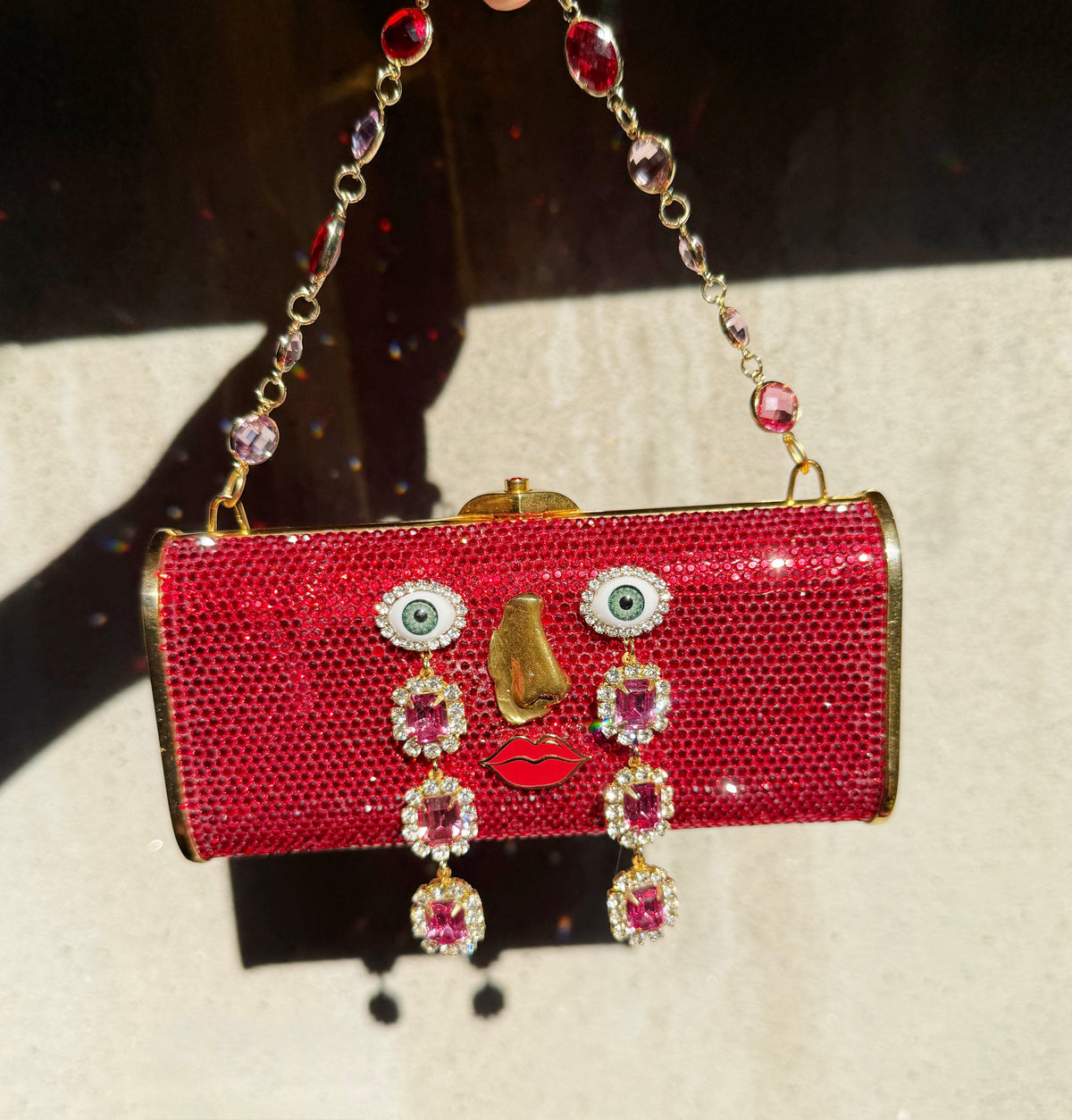 Ode to the master crybaby edition gold red Swarovski purse