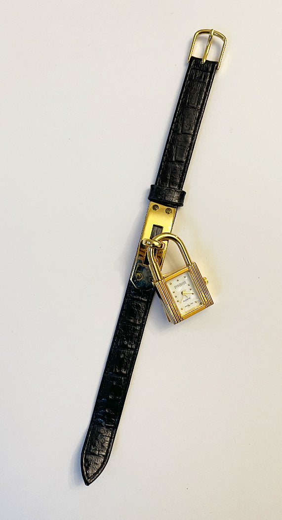 Vintage padlock leather watch