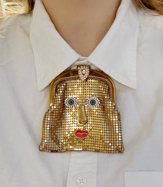 Ode to the master mini mesh purse necklace