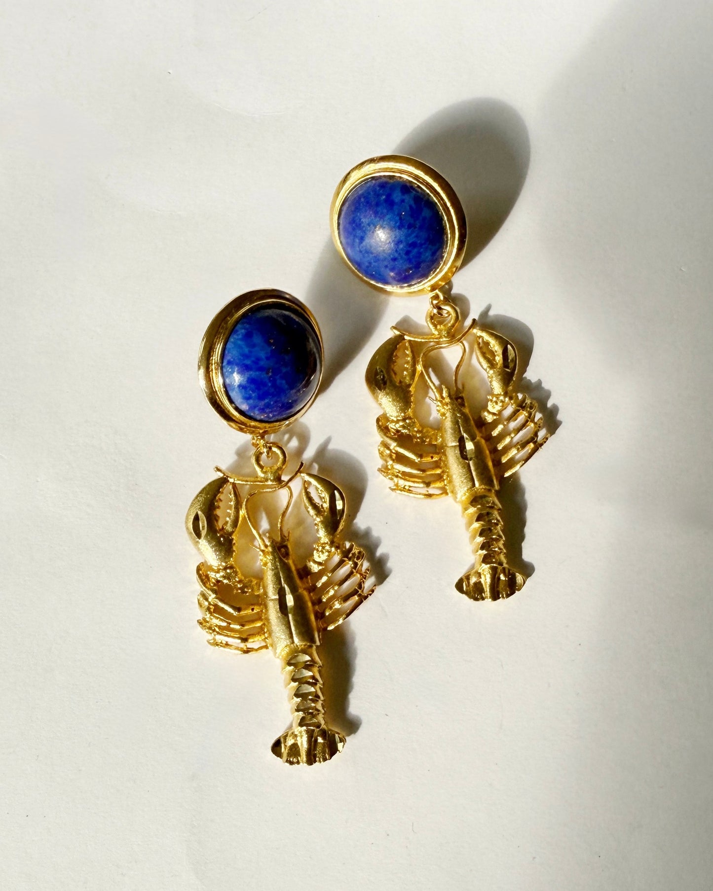 Blue Lobster statement earrings