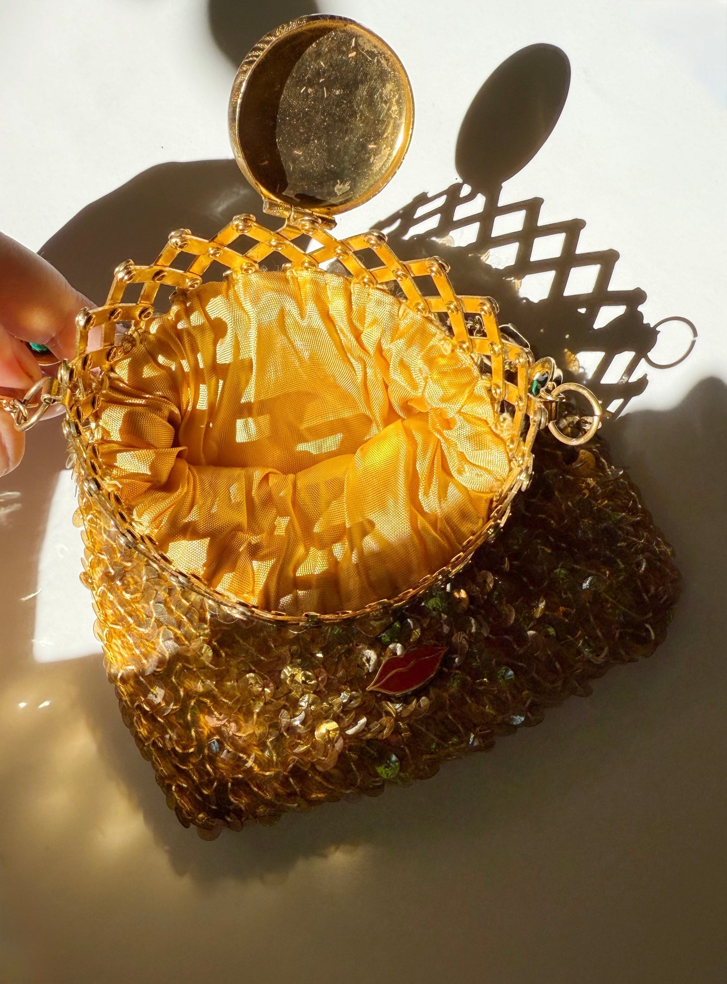 Ode to the masters sequin bracelet purse