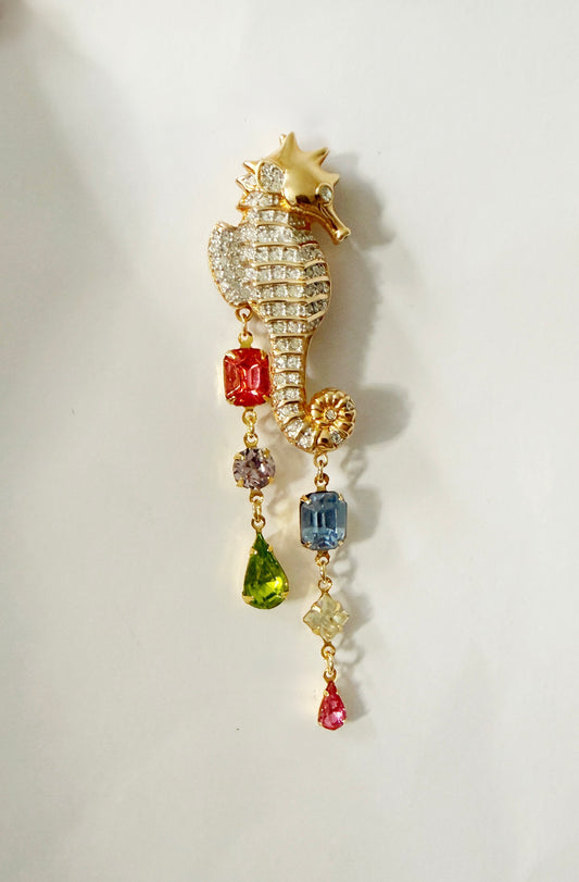 Seahorse party brooch