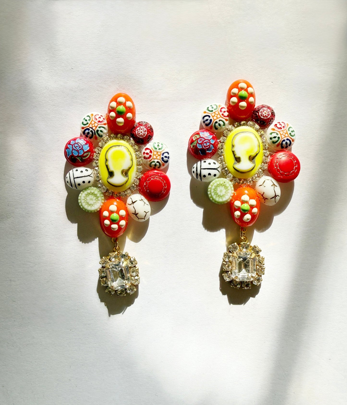 Cameo quilt earrings