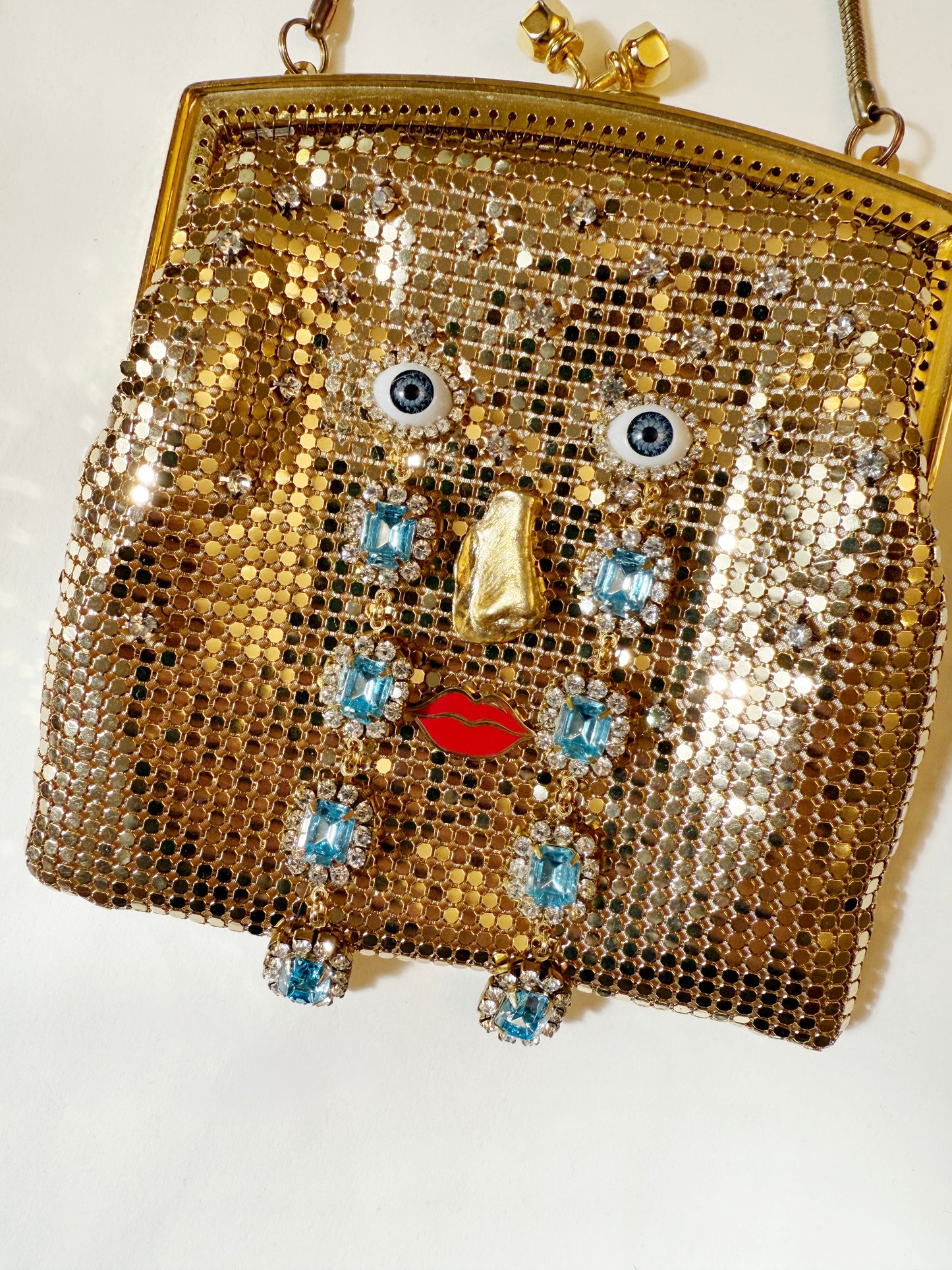 Ode to the master crybaby rhinestone mesh purse