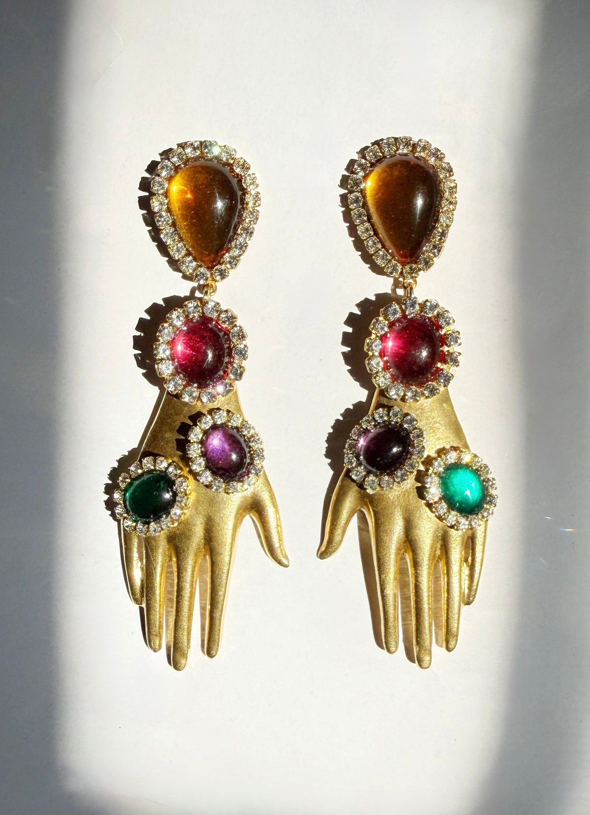 Jeweled hand earrings