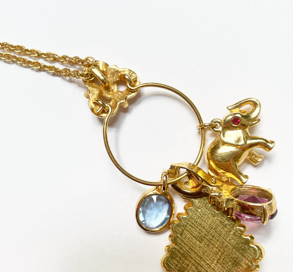 Vintage charm slider necklace