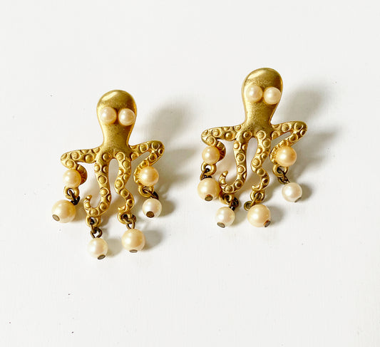 Vintage octopus earrings