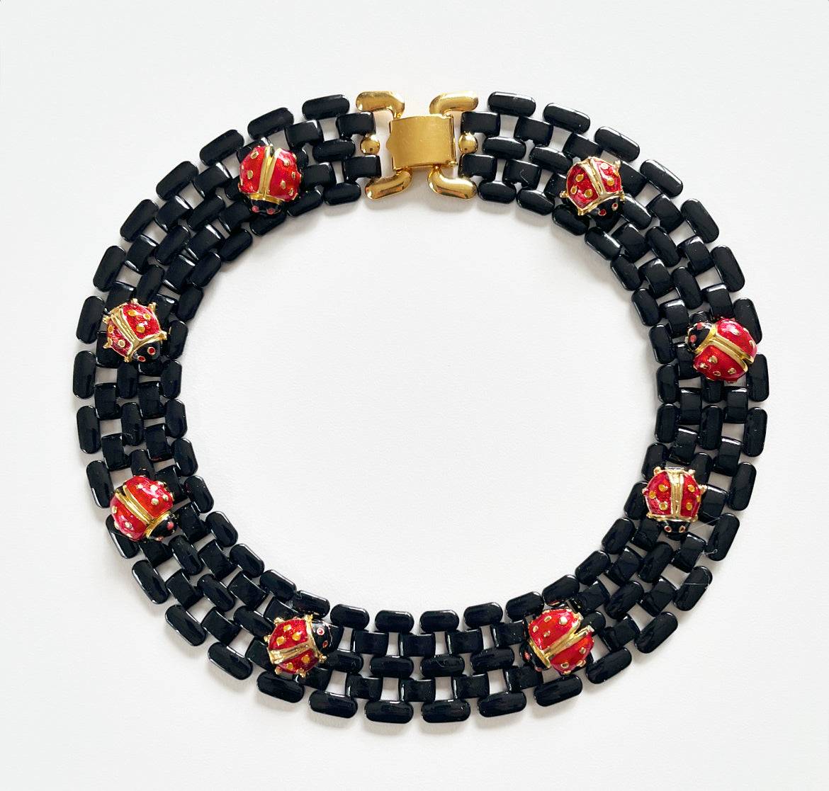 Ladybug garden necklace