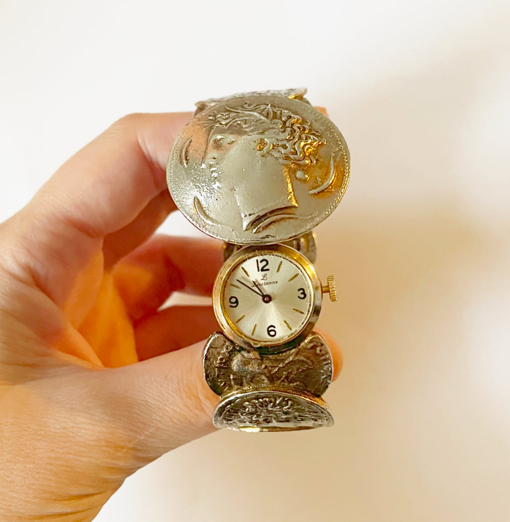 Vintage roman coin hidden watch