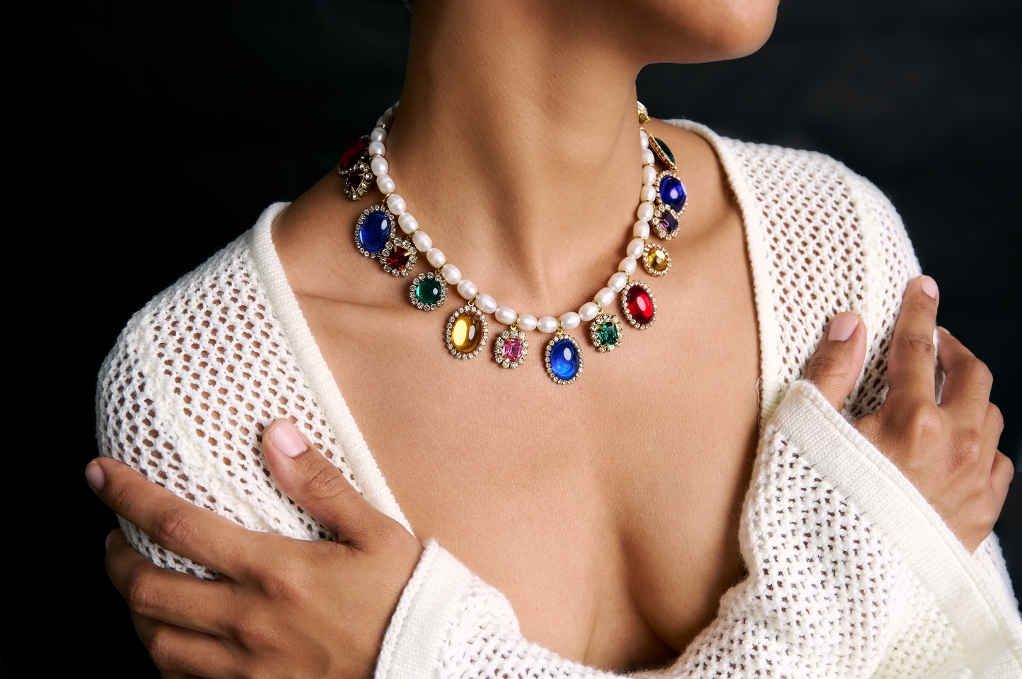 Confetti royale charm necklace