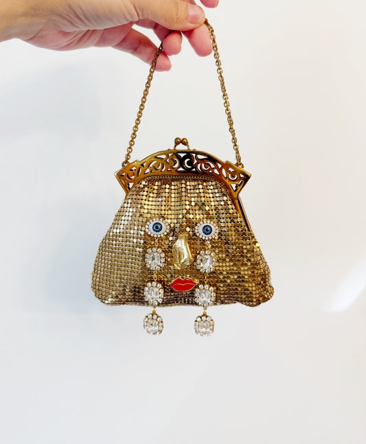Ode to the master crybaby edition gold mesh purse