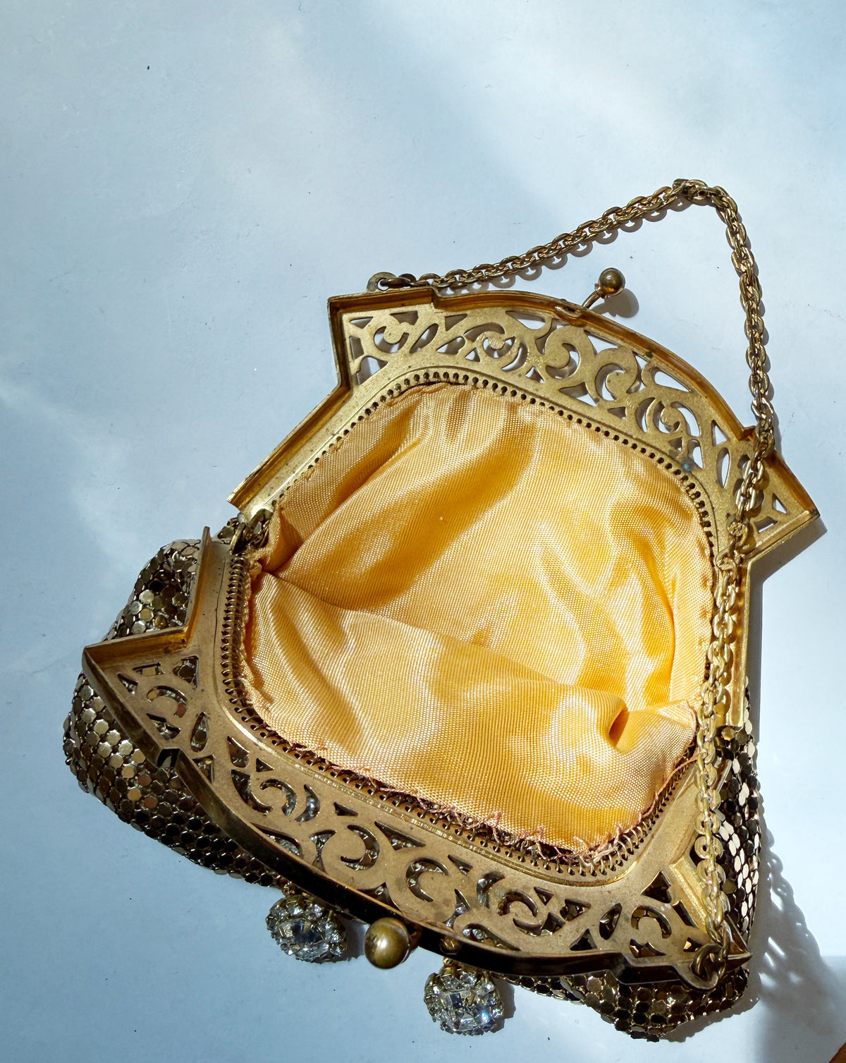 Ode to the master crybaby edition gold mesh purse