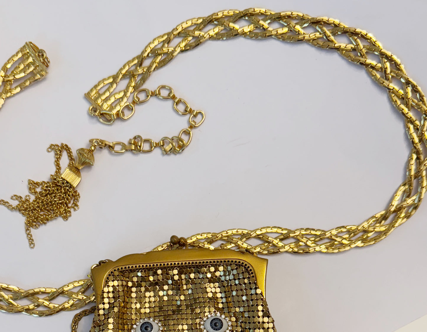 Ode to the master mini mesh purse necklace & belt