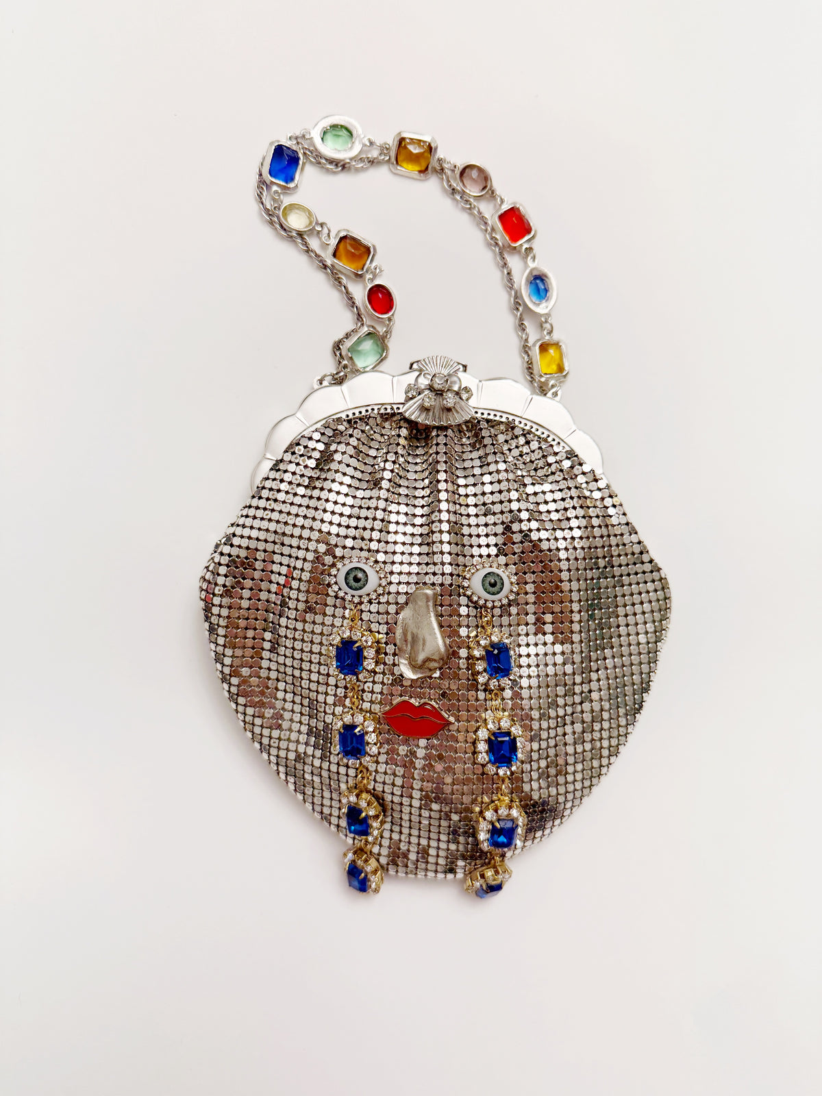 Ode to the master crybaby silver mesh purse