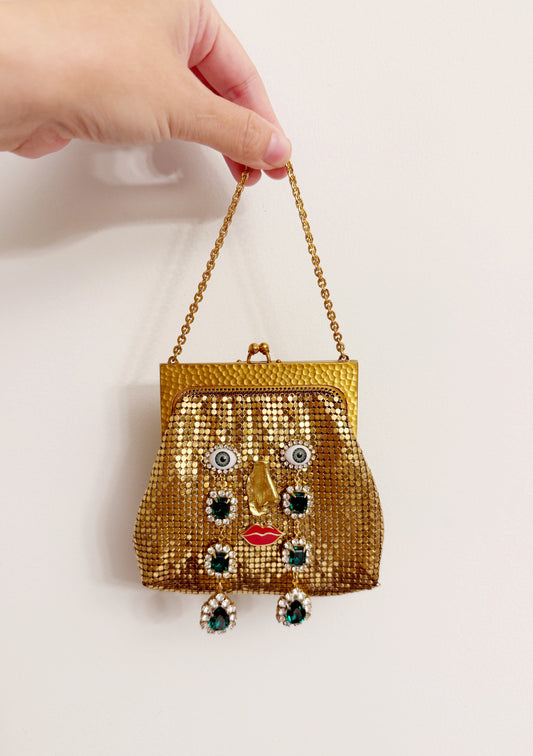 Ode to the master crybaby rhinestone mesh purse