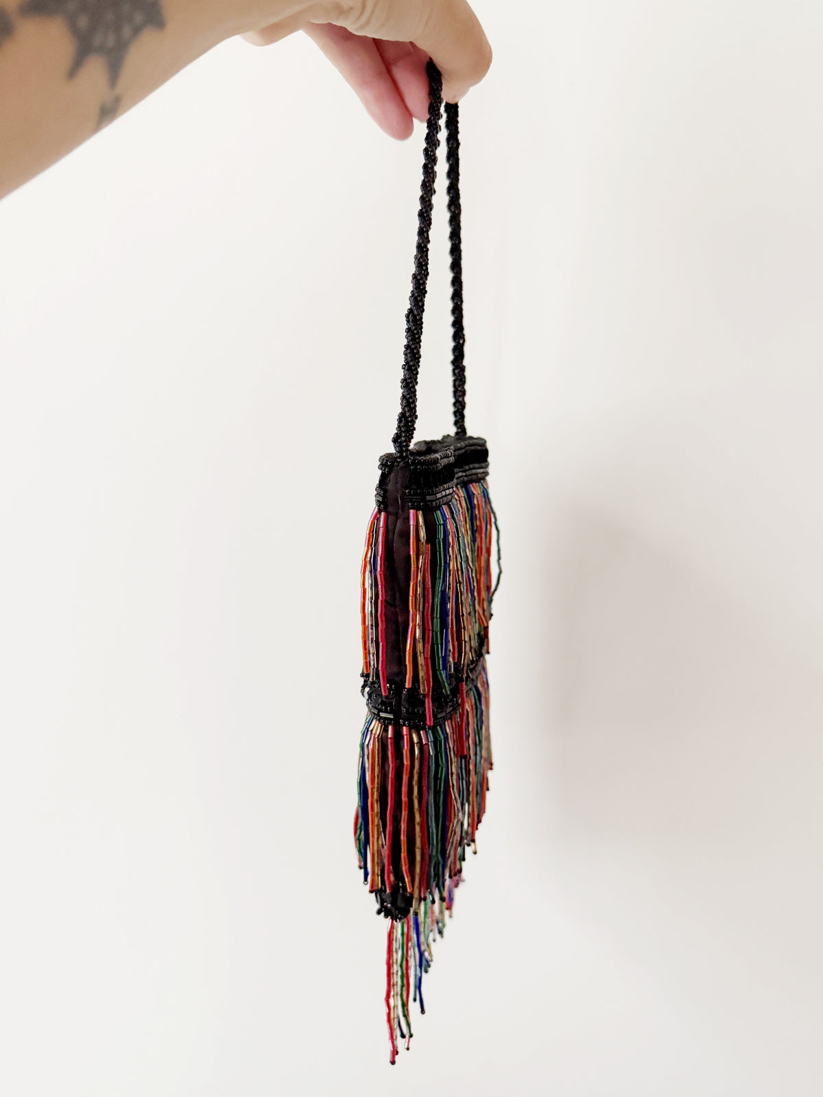 Vintage beaded fringe purse