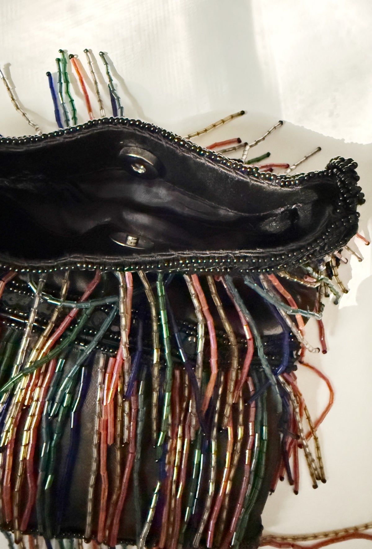 Vintage beaded fringe purse
