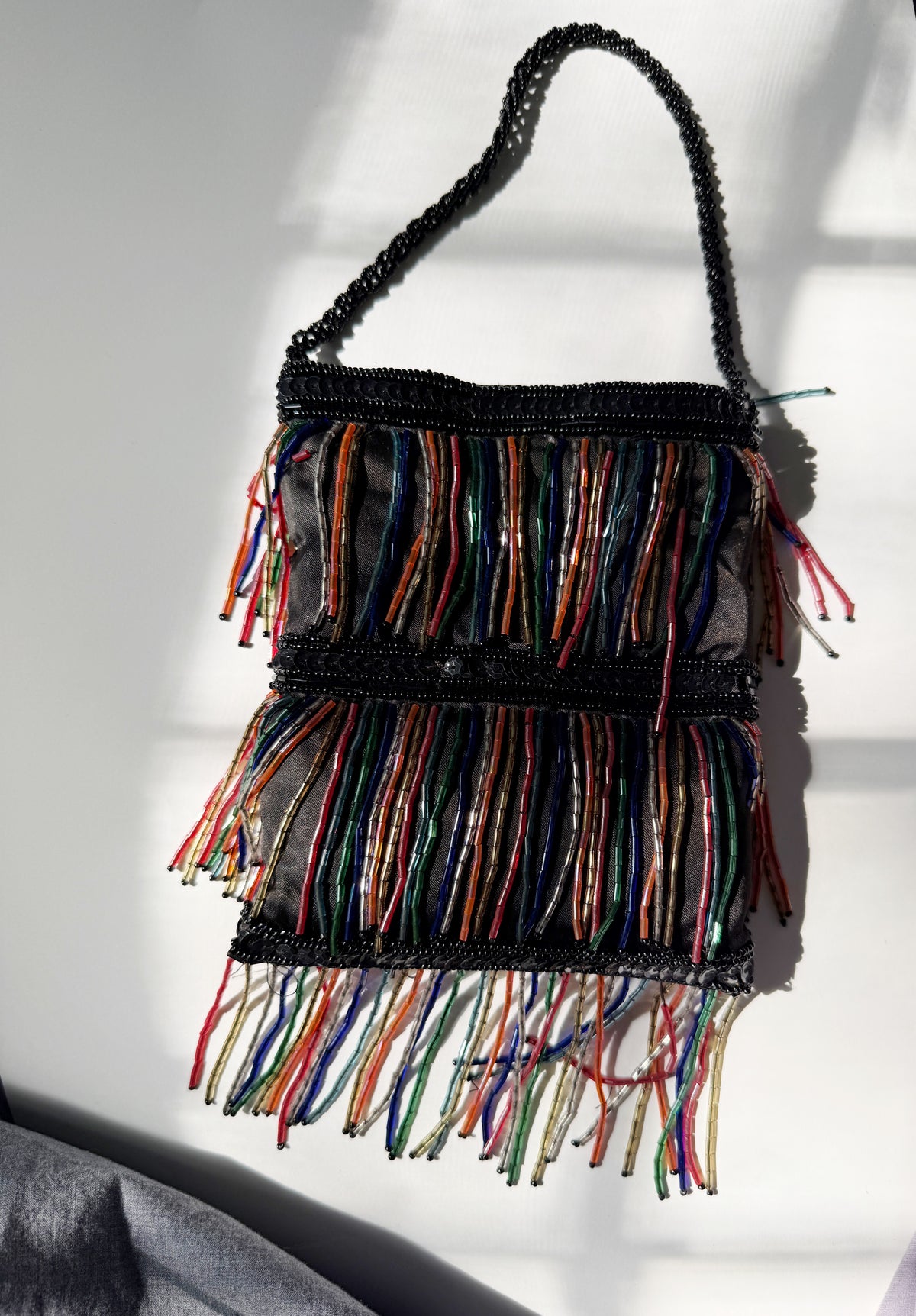 Vintage beaded fringe purse