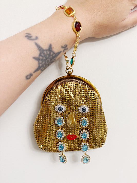 Ode to the master crybaby edition gold mesh purse