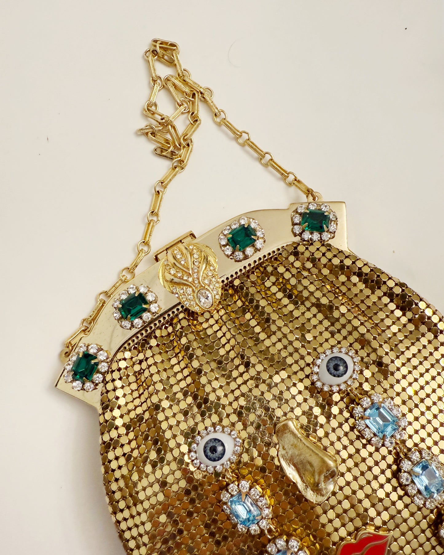 Ode to the master CRYBABY gold mesh purse