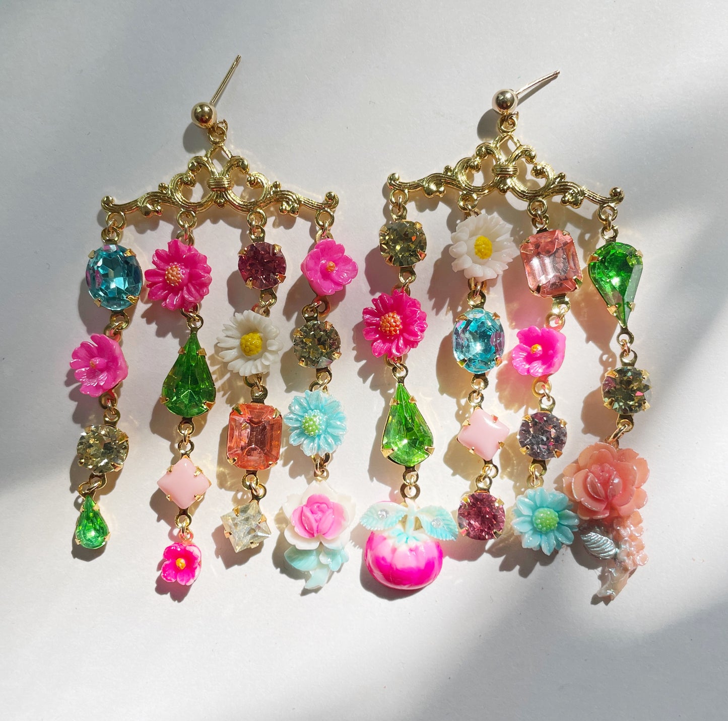 Desert Bloom confetti charm earrings