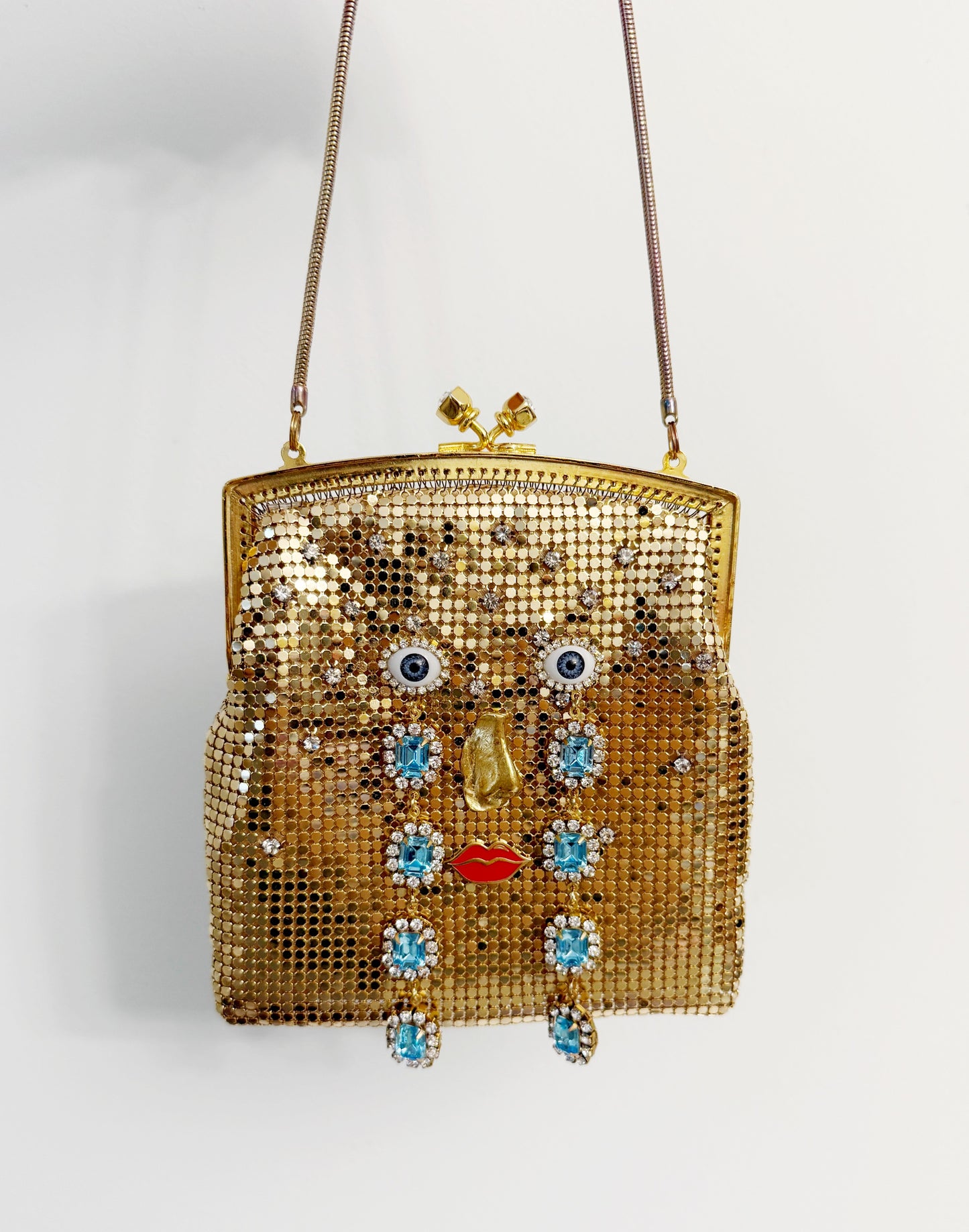 Ode to the master crybaby rhinestone mesh purse