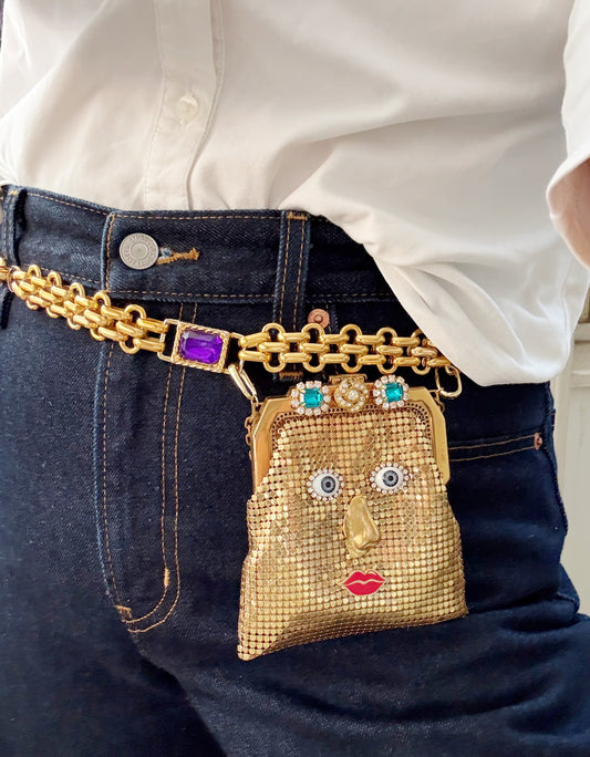 Ode to the master mini mesh purse belt