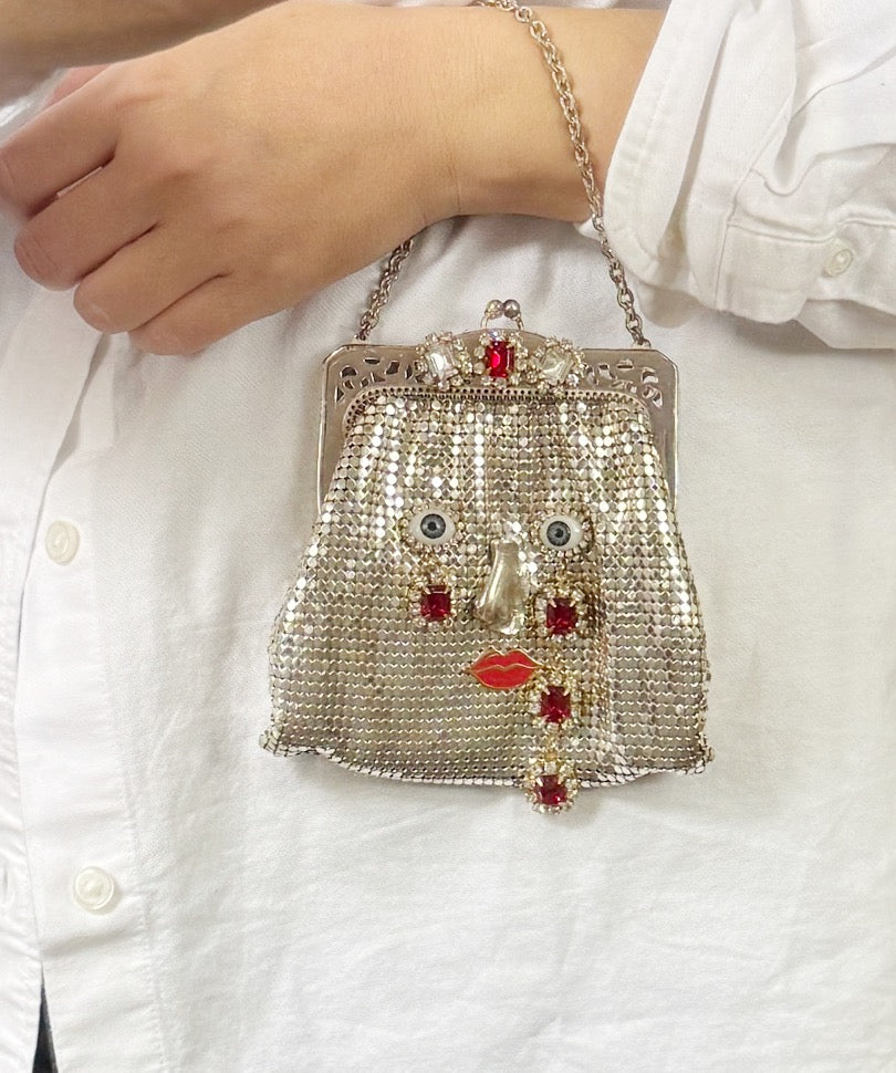 Ode to the master crybaby silver mesh purse