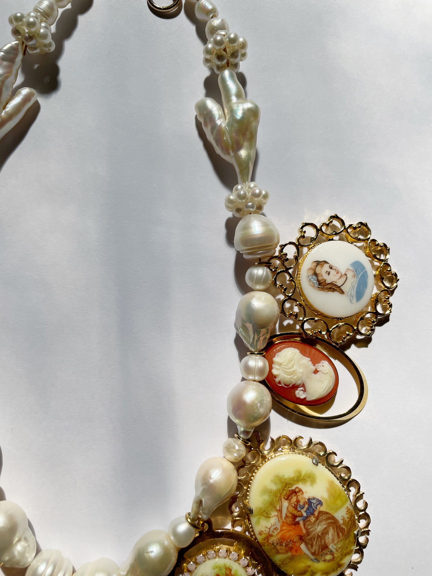 Fantastical cameo charm necklace