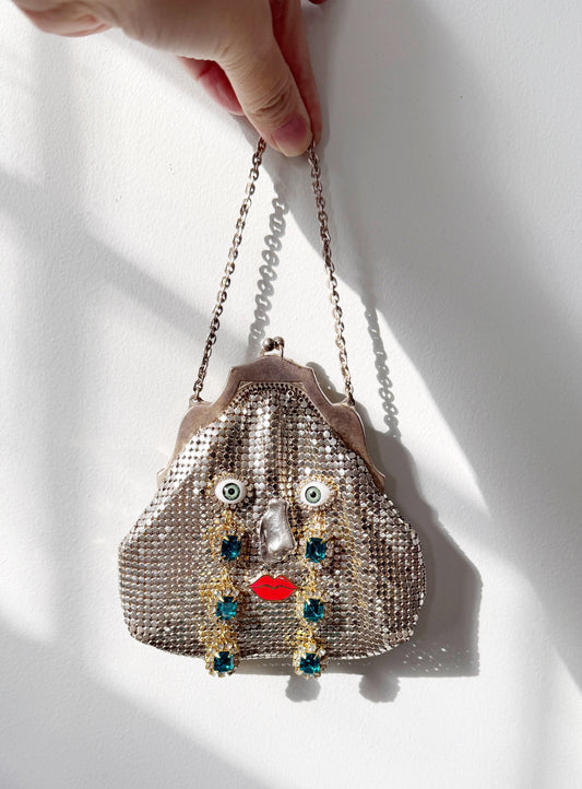 Ode to the master crybaby silver mesh purse
