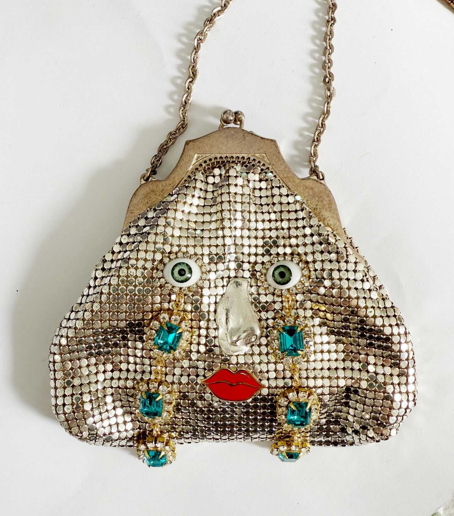 Ode to the master crybaby silver mesh purse