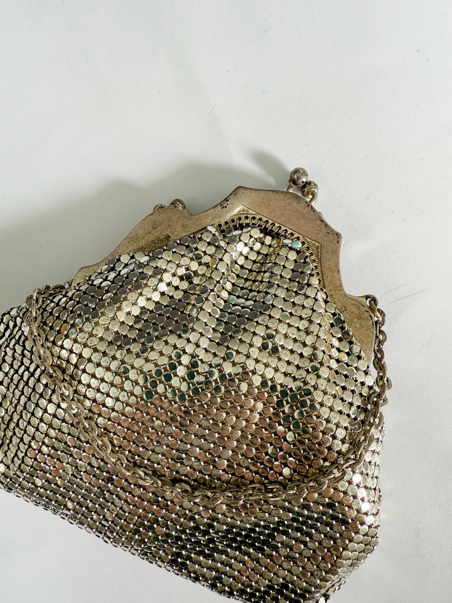 Ode to the master crybaby silver mesh purse