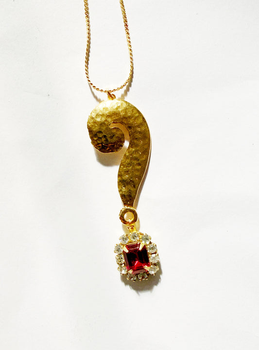 Rhinestone question mark necklace