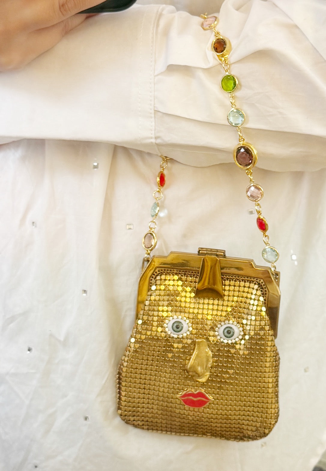 Ode to the master mini mesh purse necklace