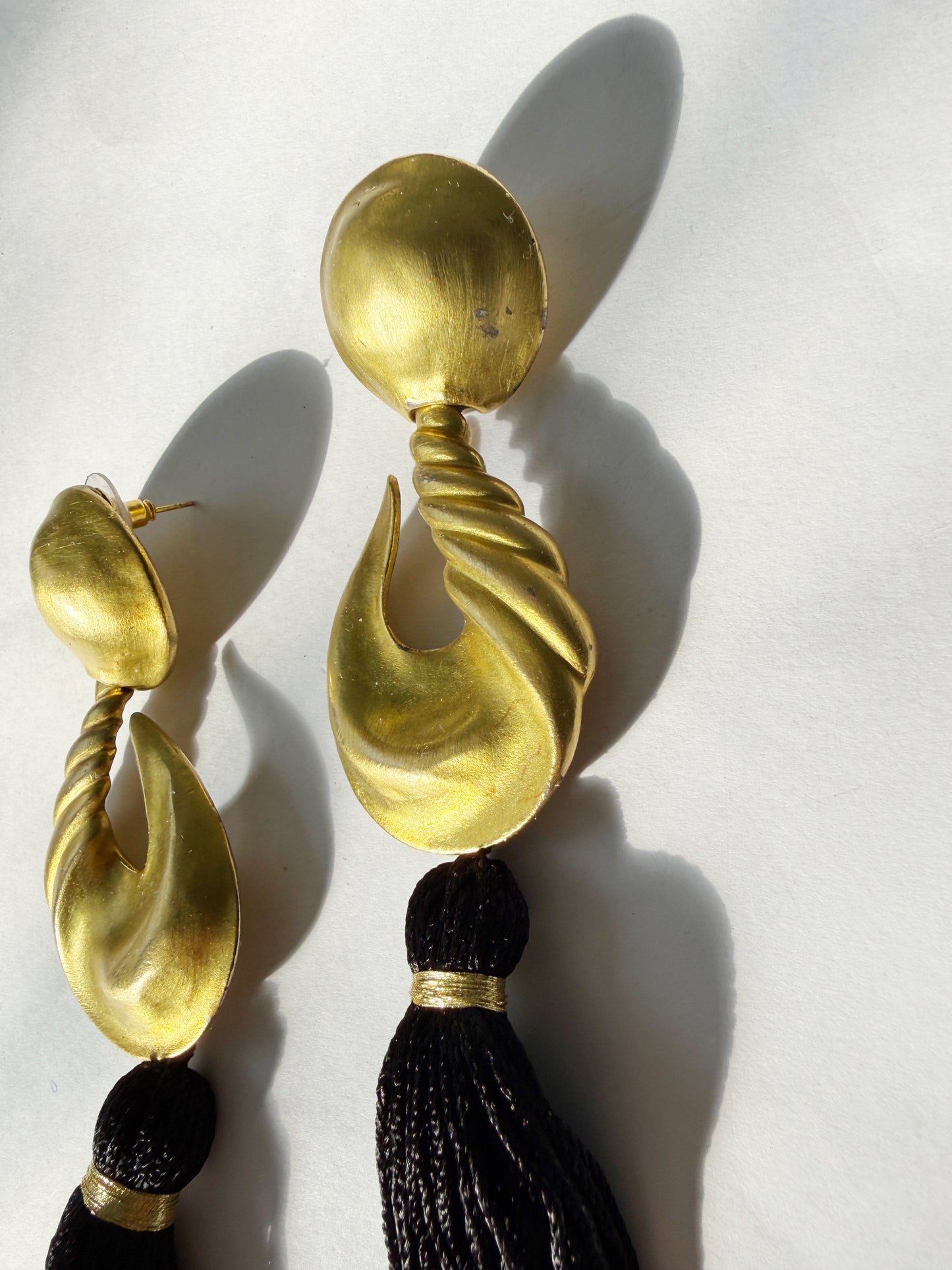 Hooked tassel earrings