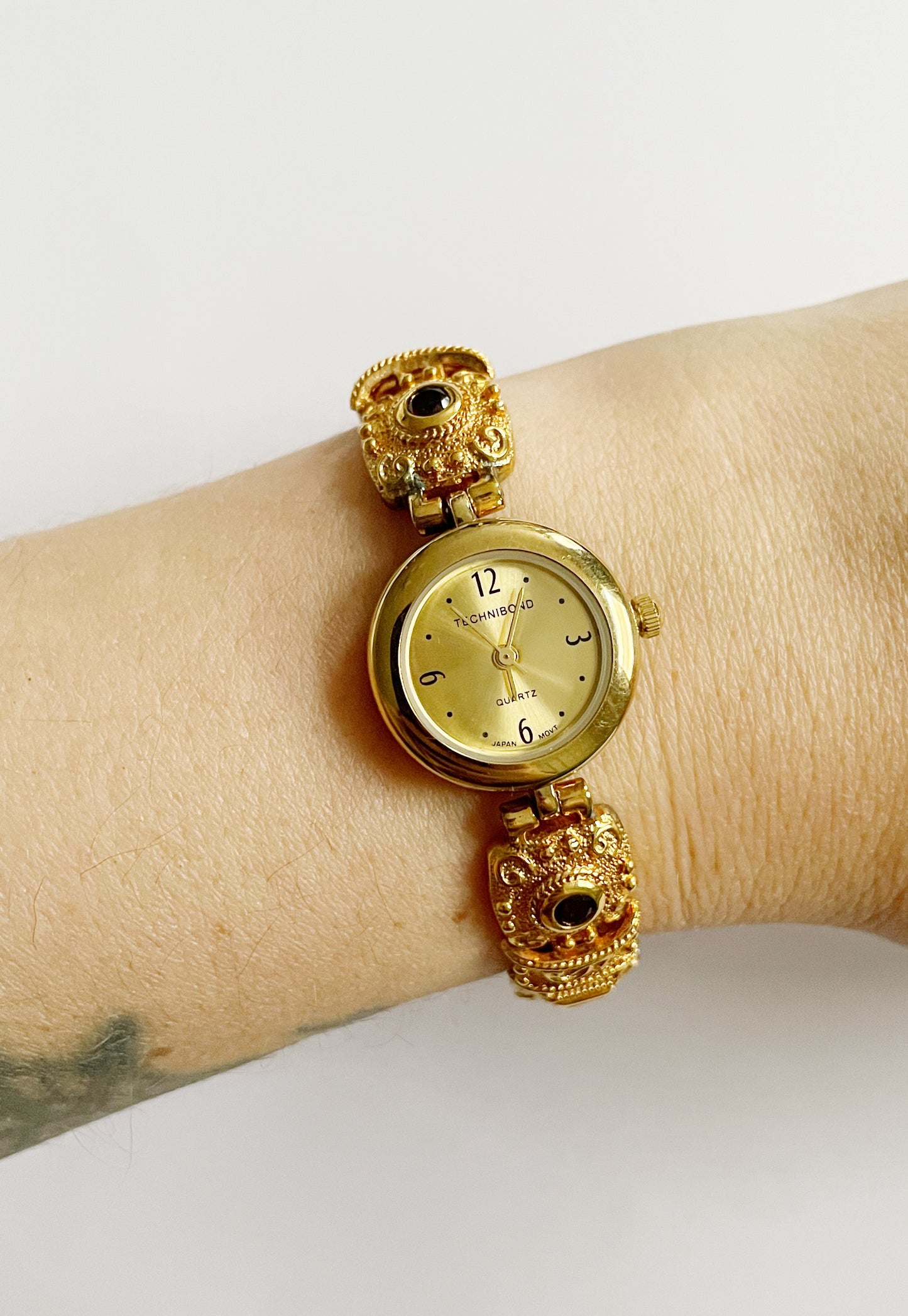 Vintage rhinestone baroque watch