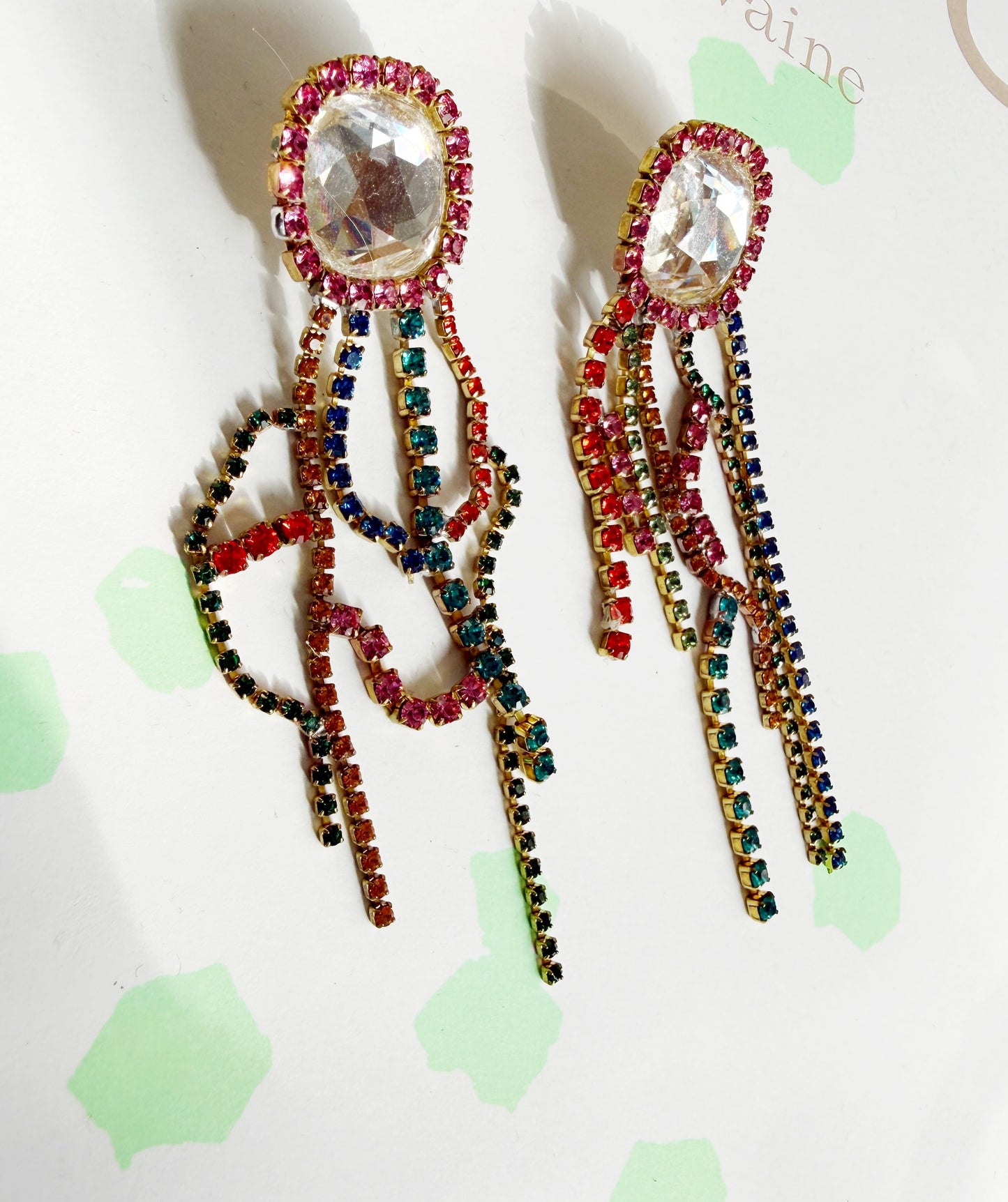 Colossal rhinestone earrings