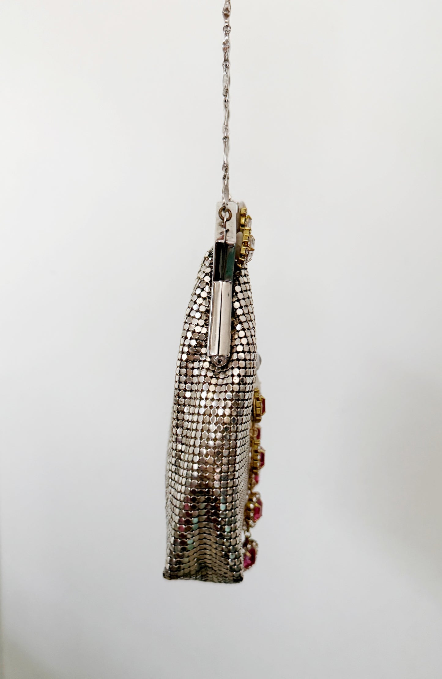 Ode to the master CRYBABY silver mesh purse