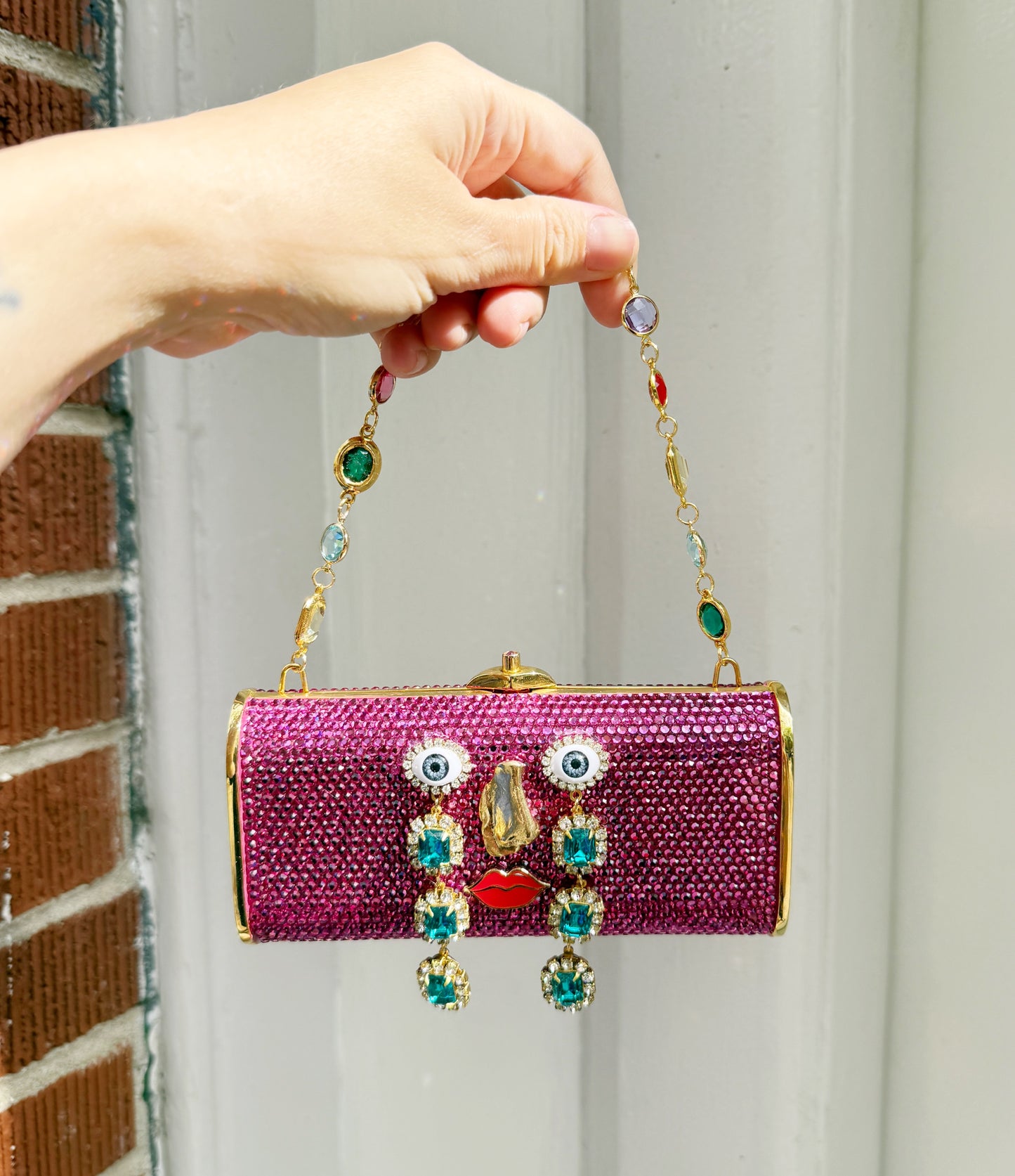 Ode to the master crybaby edition gold purple swarovski purse